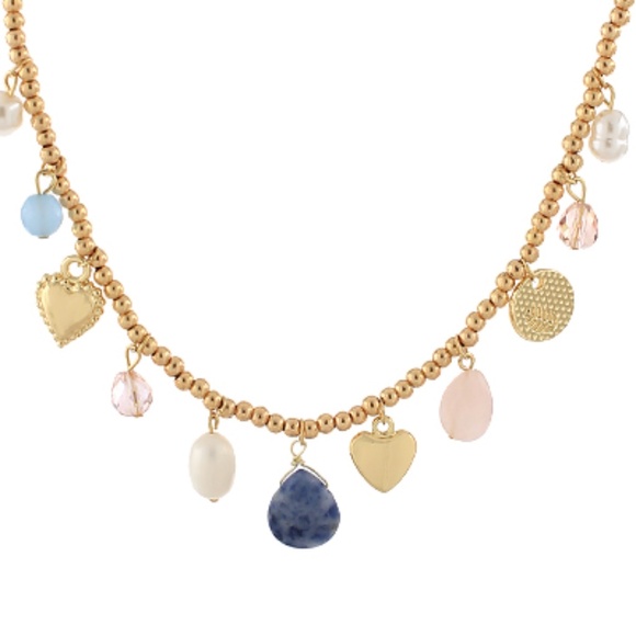 Glass & Multi Charm CCB Ball Necklace - Picture 2 of 2